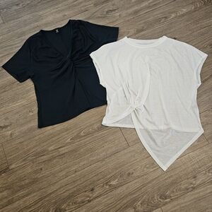 SHEIN Bundle - Women's Navy Blue and White Tops‎